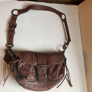 Roots Vintage Y2K Saddle Brown Leather Shoulder Bag